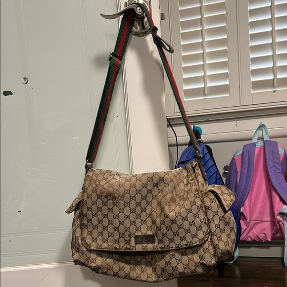 Beige Monogram Messenger Bag